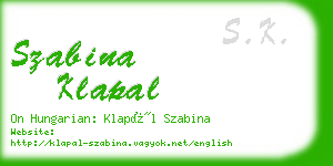 szabina klapal business card